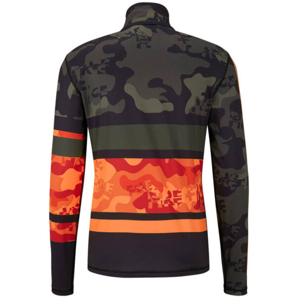 Bogner Fire + Ice Mens Pascal First Layer Shirt - Dark Olive Camo Orange2